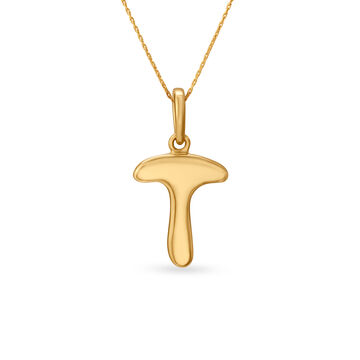 Letter Perfect 'T' Gold Pendant