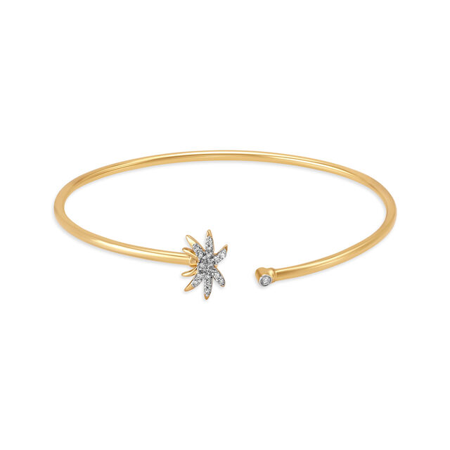 14kt Yellow Gold Bangle - Sparkling Palm Tree,,hi-res image number null