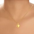 Heart Shaped Contemporary Gold Pendant,,hi-res image number null