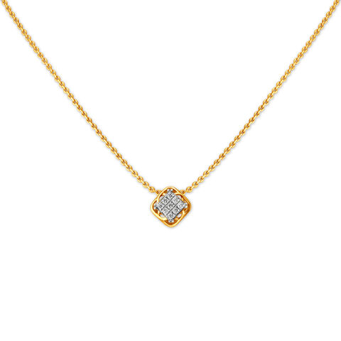 14KT Yellow Gold Geometric Pendant with Chain