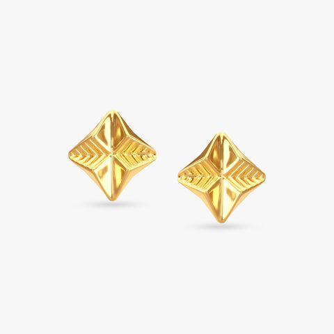 Chic Geometric Gold Stud Earrings