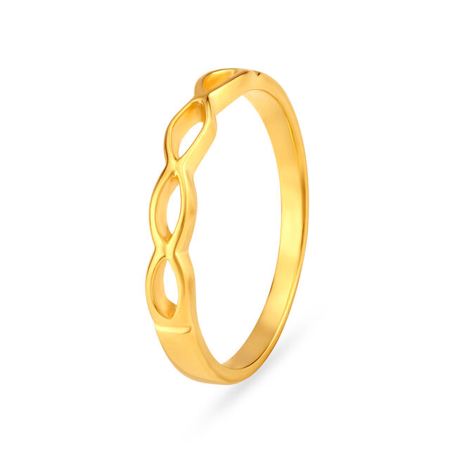 Classy 22 Karat Yellow Gold Intertwine Finger Ring,,hi-res image number null