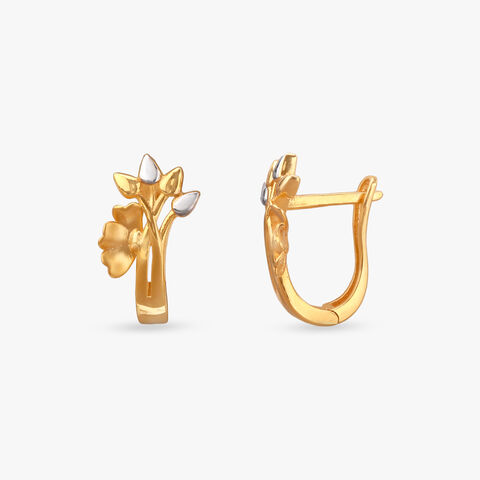 Blossom Crest Gold Hoop Earrings