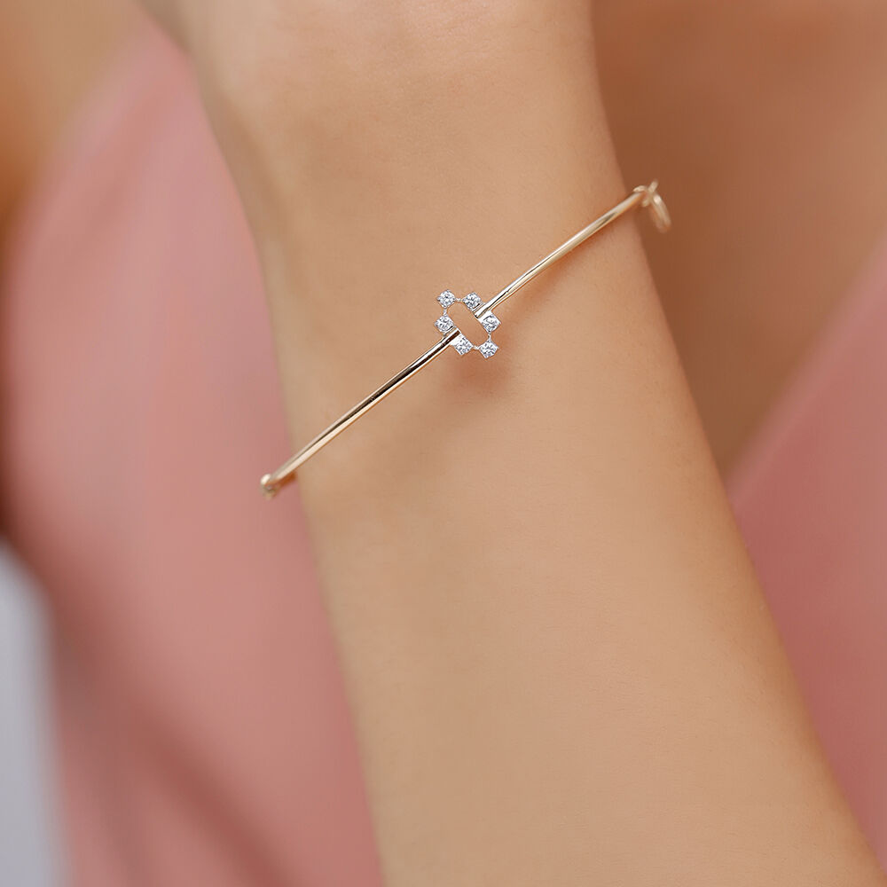 14KT Yellow Gold Radiant Reflections Diamond Bangle