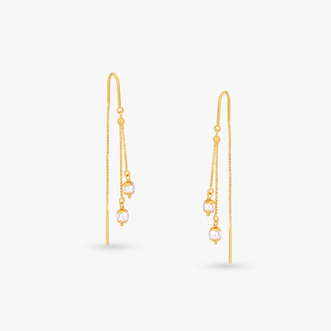 Delicate Swing Gold Hoop Earrings