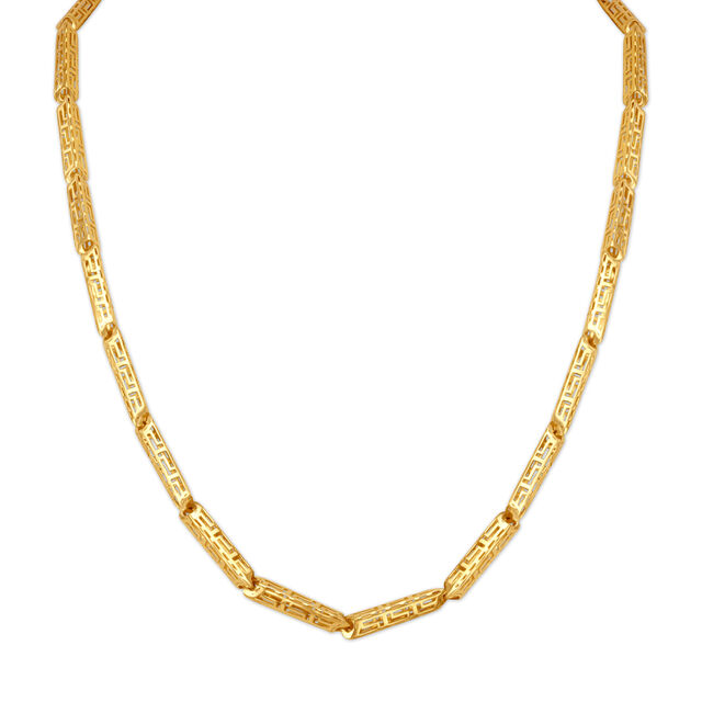 Edgy Hollow Gold Chain For Men,,hi-res image number null