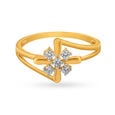 Contemporary Floral Motif Diamond Finger Ring,,hi-res image number null