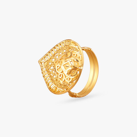 Gilded Petal Gold Ring