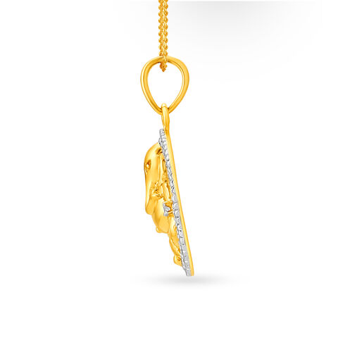 Pristine Lord Ganesh Gold and Diamond Pendant