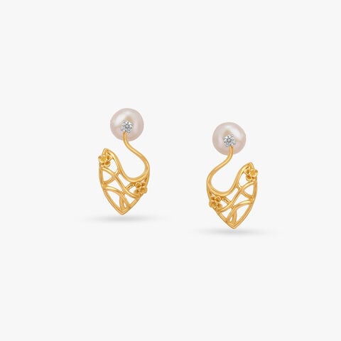 Radiant Swirl Gold Drop Earrings