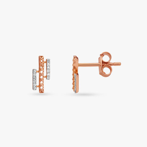 Urban Lattice Diamond Stud Earrings