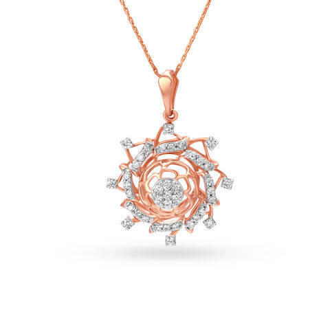 Radiant Floral Diamond Pendant