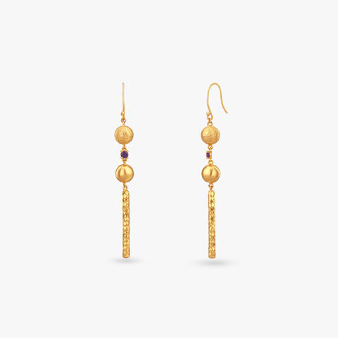 Elegant Rhythm Gold Drop Earrings