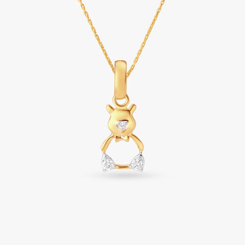 Teddy Bear Diamond Pendant for Kids