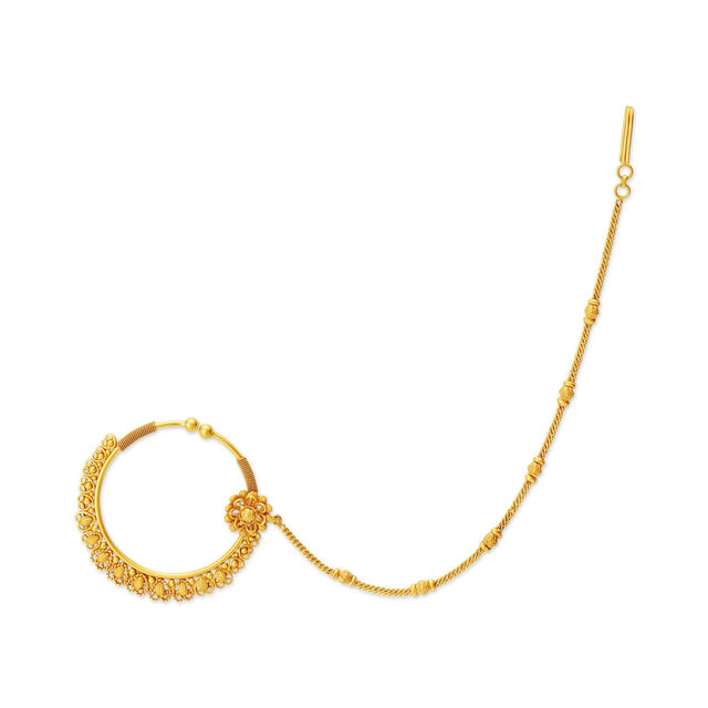 Majestic Yellow Gold Filigree Nath,,hi-res image number null