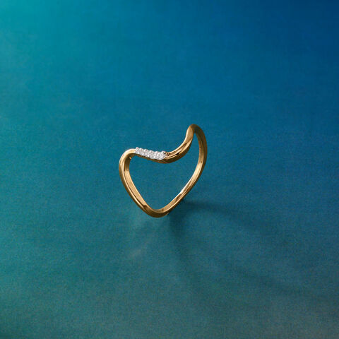 Modern Contour Diamond Ring