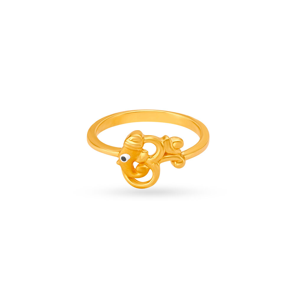 Amazon.com: LA BLINGZ 14K Yellow Gold Ganesh Elephant God Yoga Ring (4):  Clothing, Shoes & Jewelry