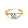 Glimmering 18 Karat Gold And Diamond Loop Ring,,hi-res image number null