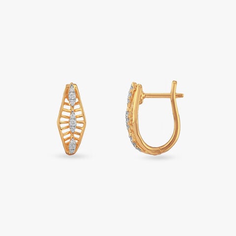 Radiant Weave Diamond Hoop Earrings