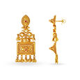 Eclectic 22 Karat Yellow Gold Rectangular Drop Earrings,,hi-res image number null