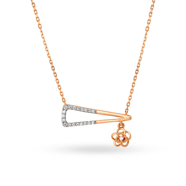 Rose Gold Pendant Necklace With Diamonds,,hi-res image number null