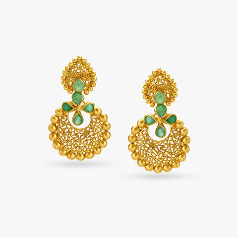 Glinting Emerald Drop Earrings