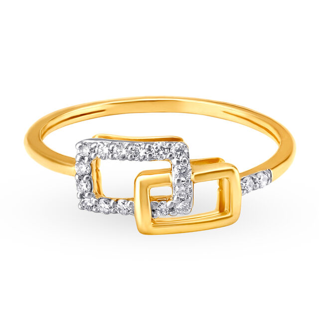 14KT Yellow Gold Diamond Finger Ring,,hi-res image number null