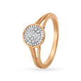 14KT White And Rose Gold Diamond Finger Ring,,hi-res image number null