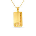 Gripping Rectangular Gold Pendant For Men,,hi-res image number null