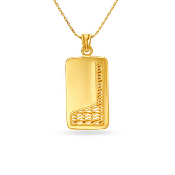 Gripping Rectangular Gold Pendant For Men