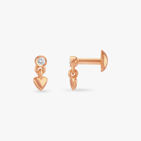 Darling Dangle Heart Diamond Drop Earrings