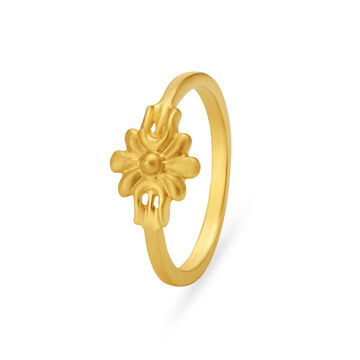 Cute Flower Gold Finger Ring For Kids