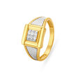 Suave Square Pattern Gold Finger Ring For Men,,hi-res image number null
