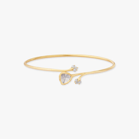 Whisper Curve Gold Bangle