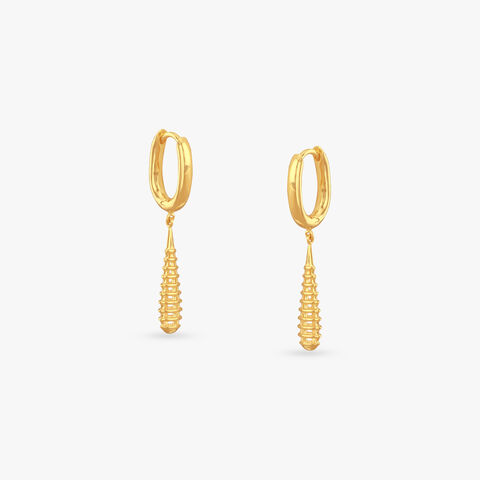 Sleek Teardrop Gold Hoop Earrings