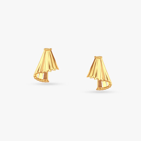 Bold Drape Gold Stud Earrings