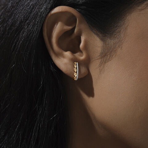 Twisted Rhythm Diamond Hoop Earrings
