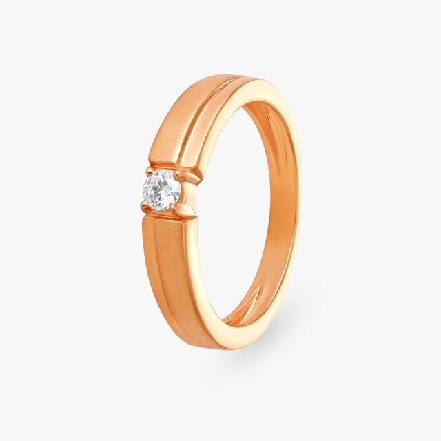 Voguish Single Stone Diamond Finger Ring For Men,,hi-res image number null