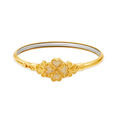 Exquisite Gold Bangle with a Floral Design,,hi-res image number null