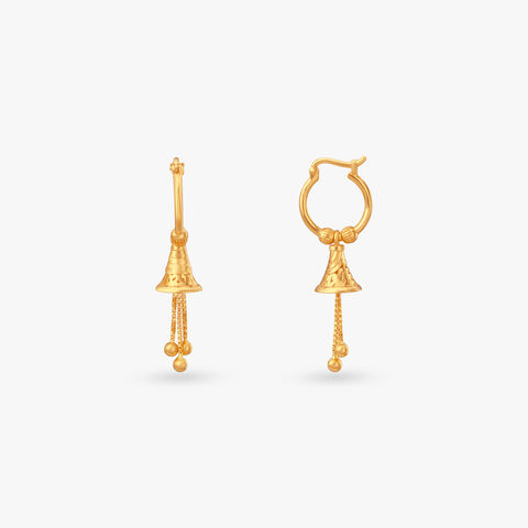 Radiant Bell Gold Hoop Earrings