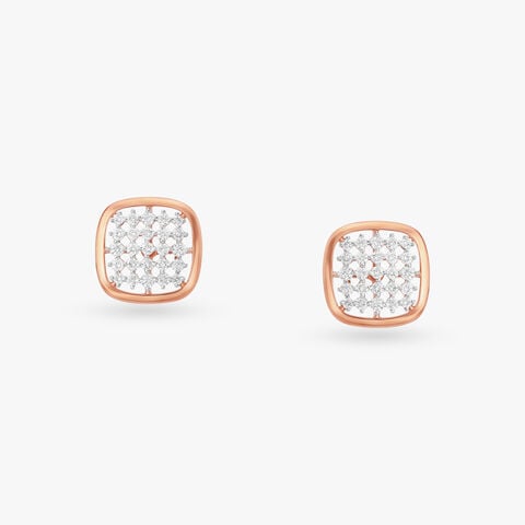Enchanted Square Diamond Stud Earrings
