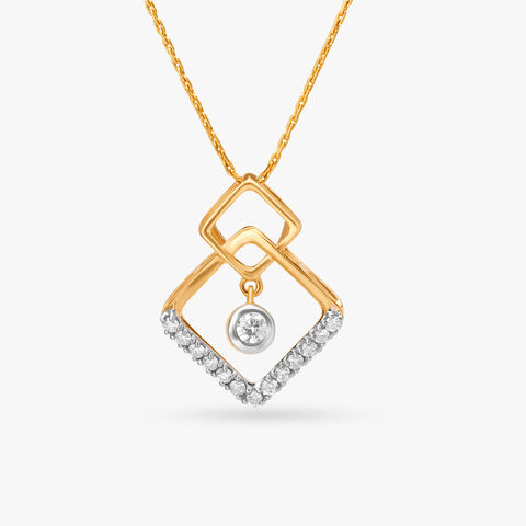 Double-Layer Diamond Pendant