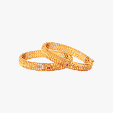 Heritage Bloom Gold Bangles