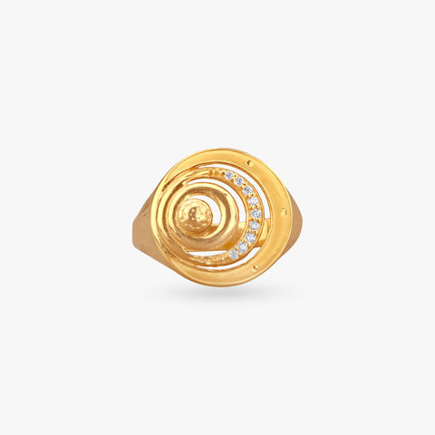 Ripple Dome Gold Ring
