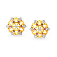 Stunning Floral Broad Diamond Stud Earrings,,hi-res image number null