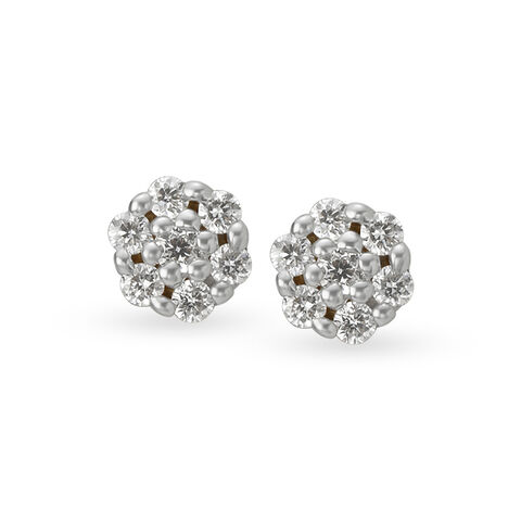 Floral Cluster Diamond Stud Earrings