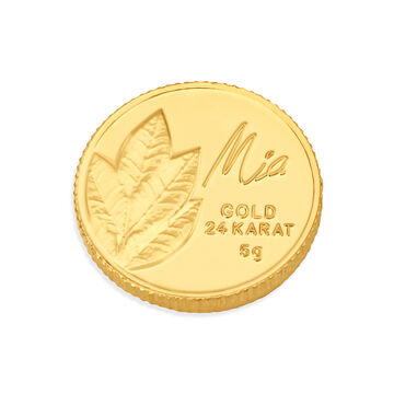 5 GM 24 Karat Mango Leaf Gold Coin
