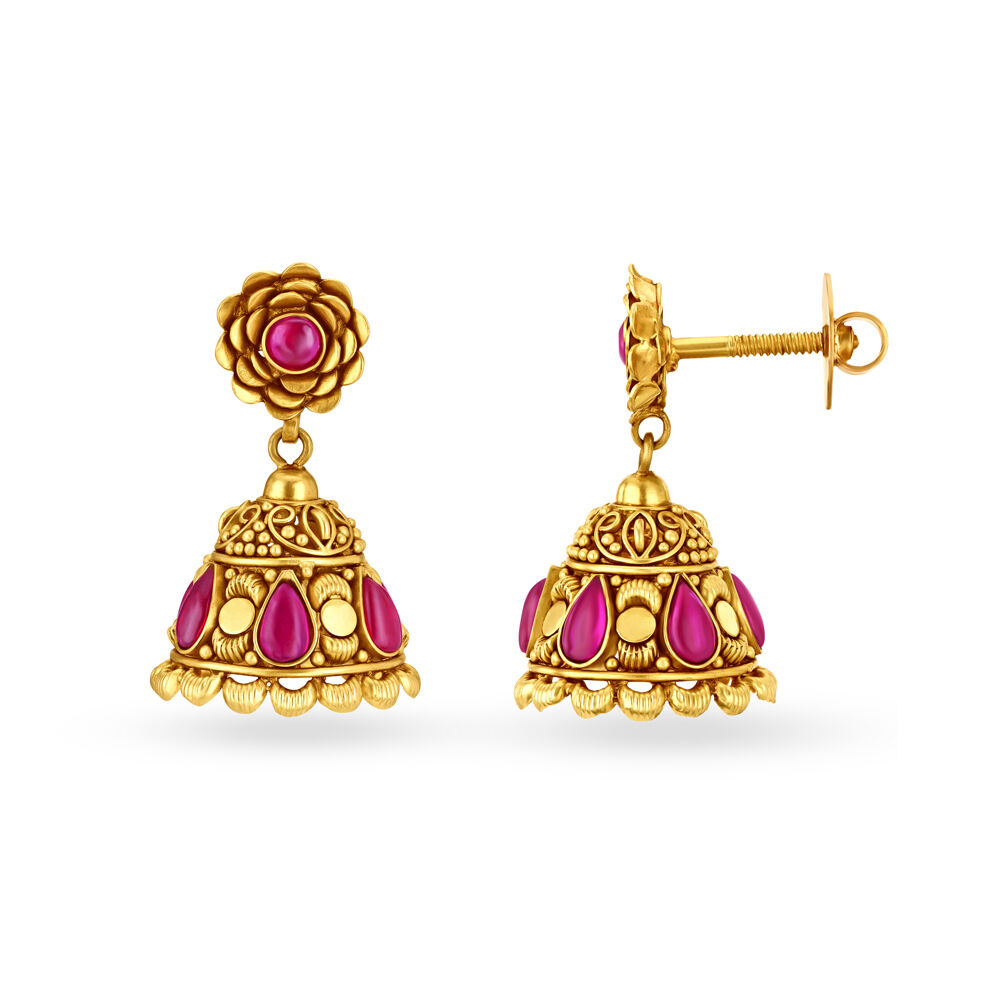 Gold jhumka tanishq with price top