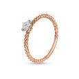 14 KT Rose Gold Star Shaped Diamond Ring,,hi-res image number null