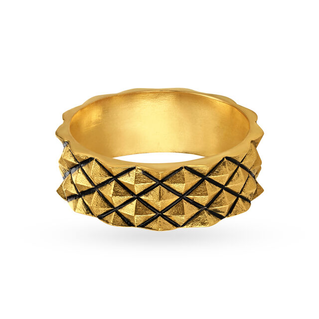 Splendid Black Antique Gold Finger Ring For Men,,hi-res image number null